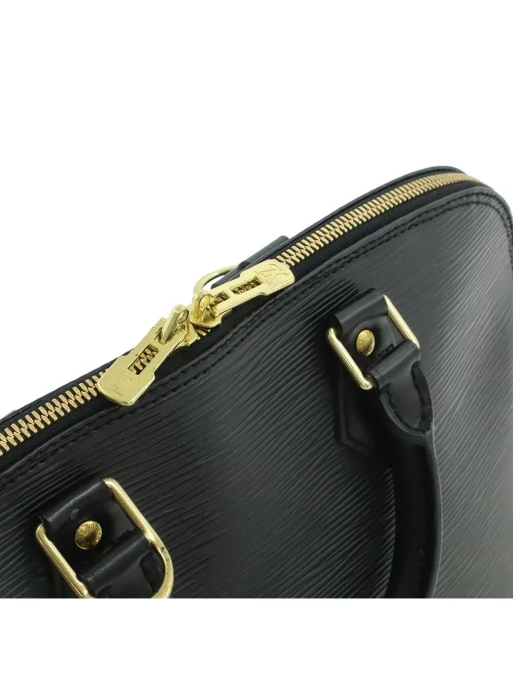 Louis Vuitton Epi Alma Handbag Leather Noir Black Gold